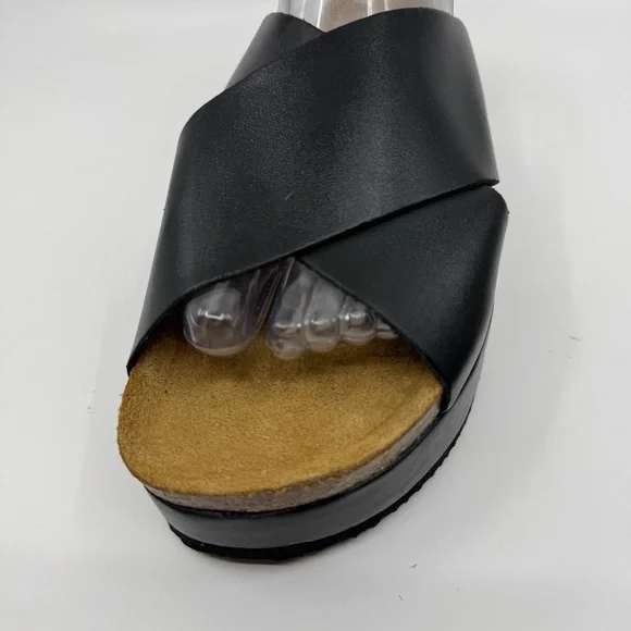 Free People Women's Platform Sidelines Color Black Leather SZ 38 US 8 - Picture 6 of 11